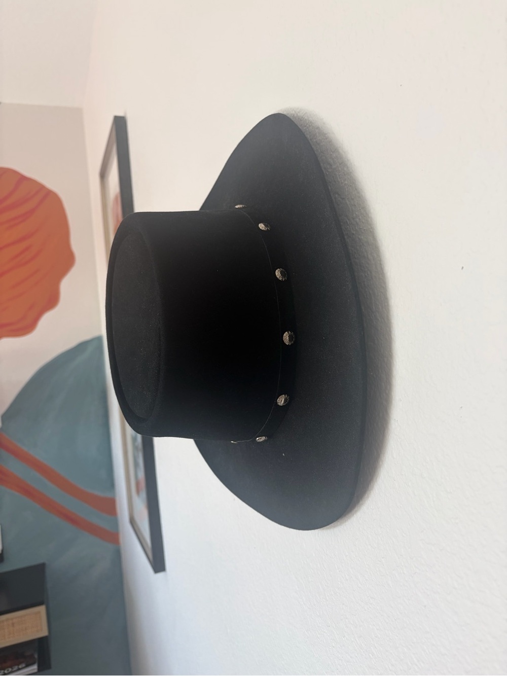 Men's Black Studded Cowboy Hat